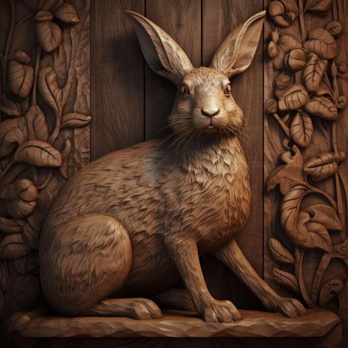 Nature and animals (rabbit 2, NATURE_2058) 3D models for cnc